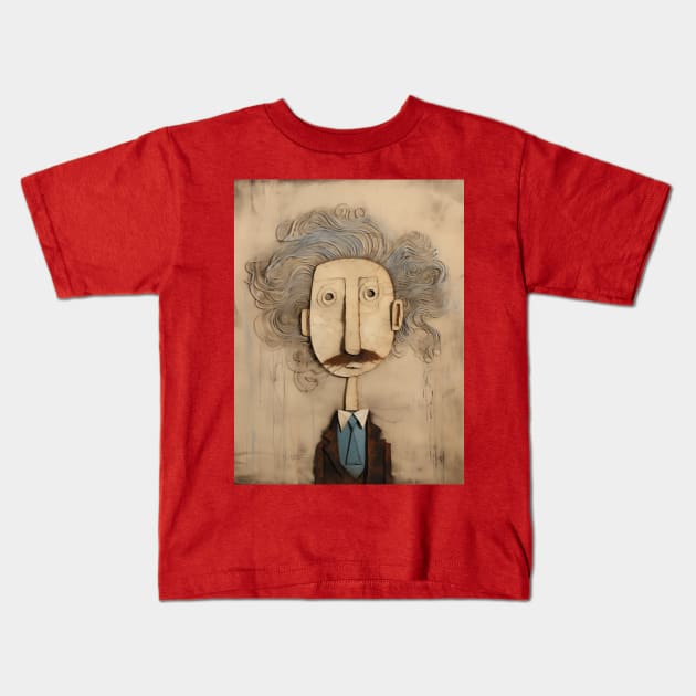 Abstract Einstein Portrait 3 Kids T-Shirt by saveasART